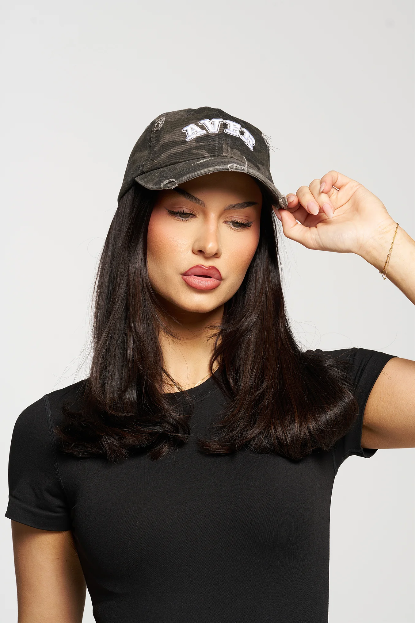 Aver® Vintage Cap - Black Camo/White